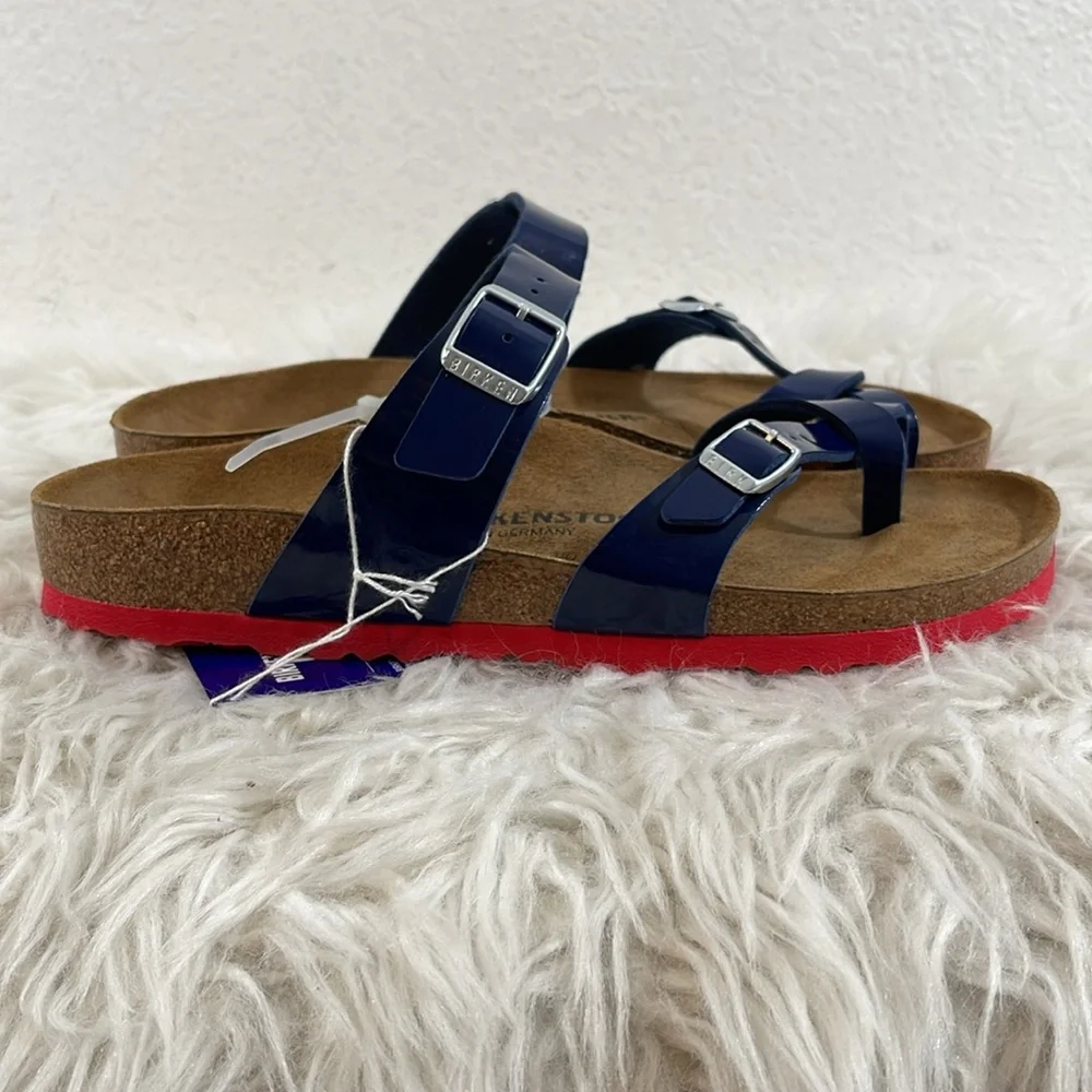 BIRKENSTOCK Ladies’ Mayari Dress Blue Patent Birko-flor Sandal Size 10 NEW - Picture 6 of 15